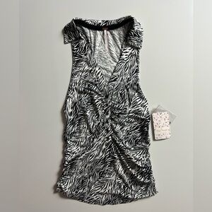NWT Free People Cocoa Zebra Tank, Black/White, Size XS